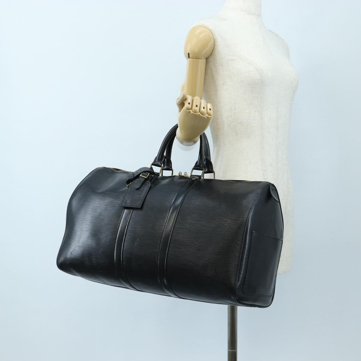 Louis Vuitton Keepall Epi Black Leather Travel Bag Bag (Pre-Owned)