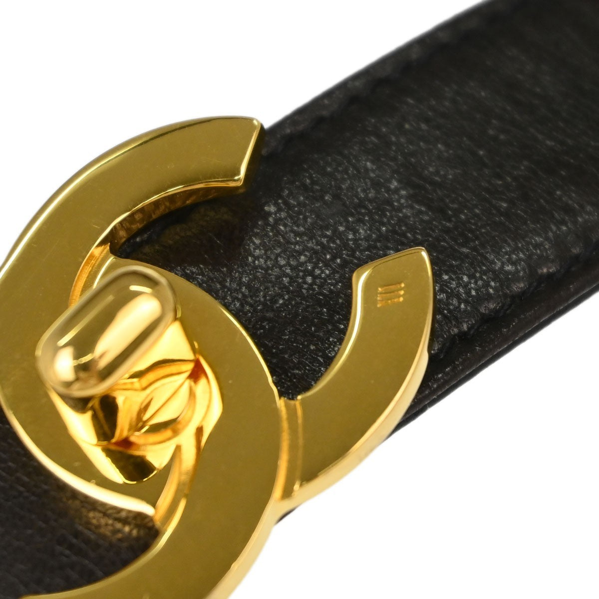 Chanel Cc Turnlock Belt Leather Black Leather Belts Accessory (Pre-Owned)