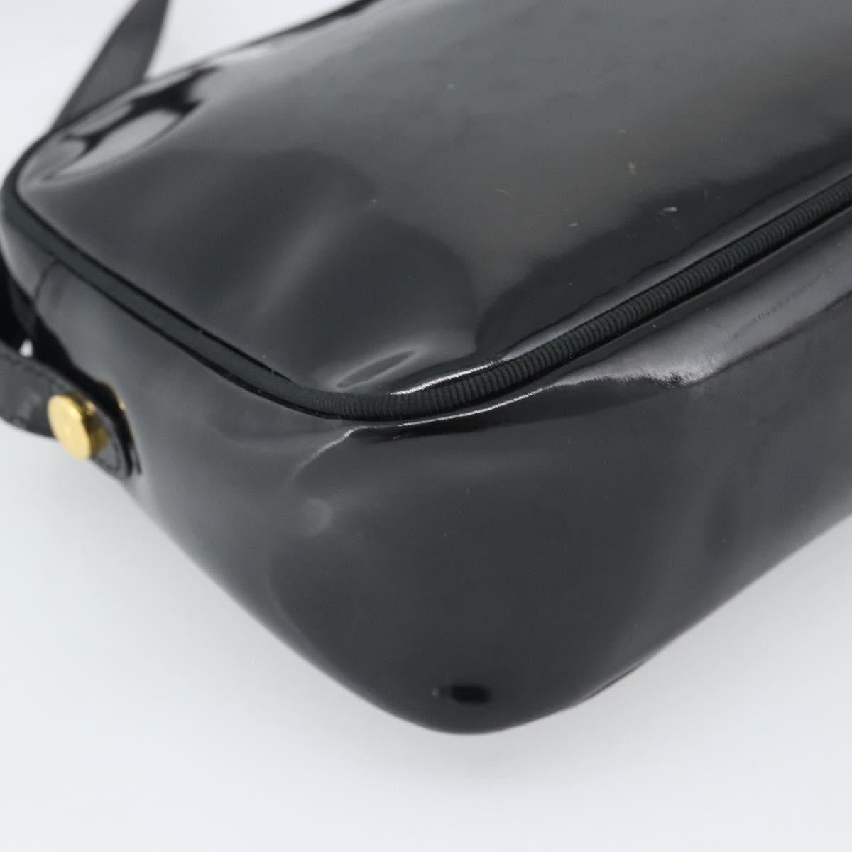 Salvatore Ferragamo Vala Patent Leather Black Patent_Leather Shoulder Bag Bag (Pre-Owned)