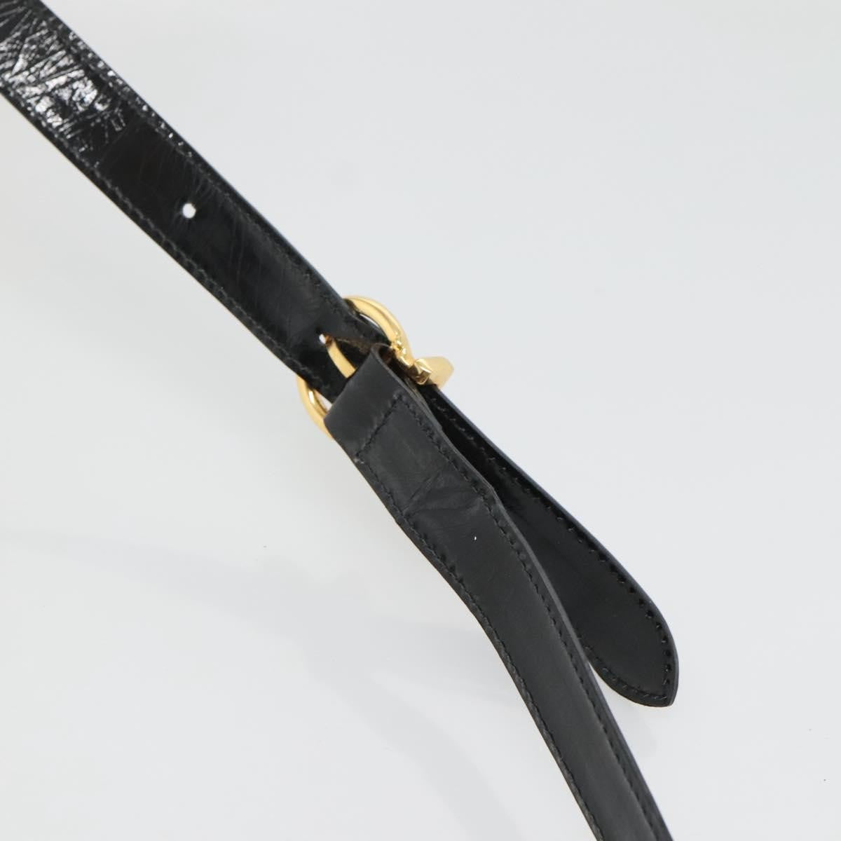 Salvatore Ferragamo Gancini Patent Leather Black Patent_Leather Shoulder Bag Bag (Pre-Owned)