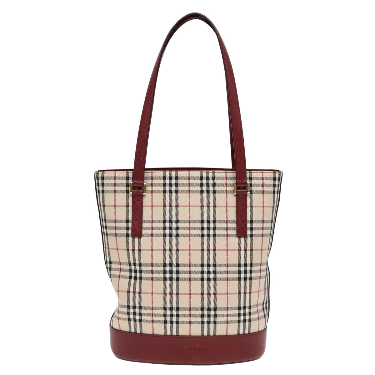 Burberry Nova Check Tote Canvas And Leather Beige Canvas Tote Bag Bag (Pre-Owned)