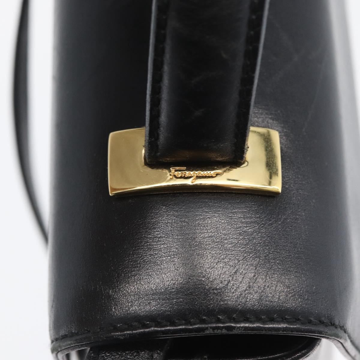 Salvatore Ferragamo Vintage Leather Black Leather Handbag (Pre-Owned)