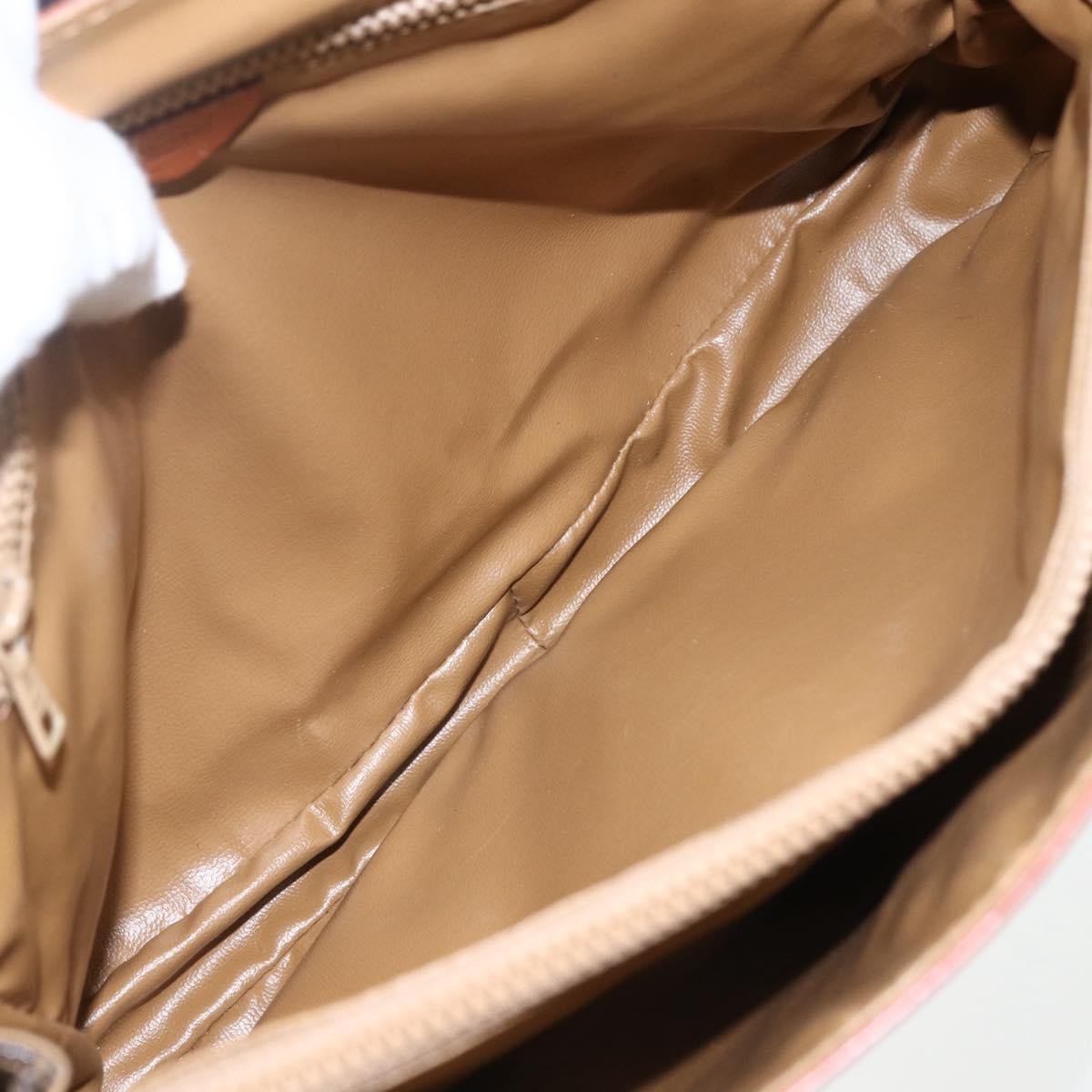 Celine Vintage Macadam Canvas And Leather Brown Canvas Handbag (Pre-Owned)