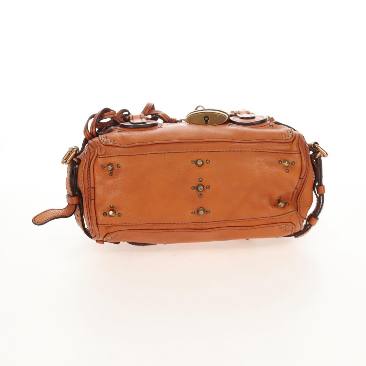 Chloe Paddington Lock Leather Orange Leather Handbag (Pre-Owned)