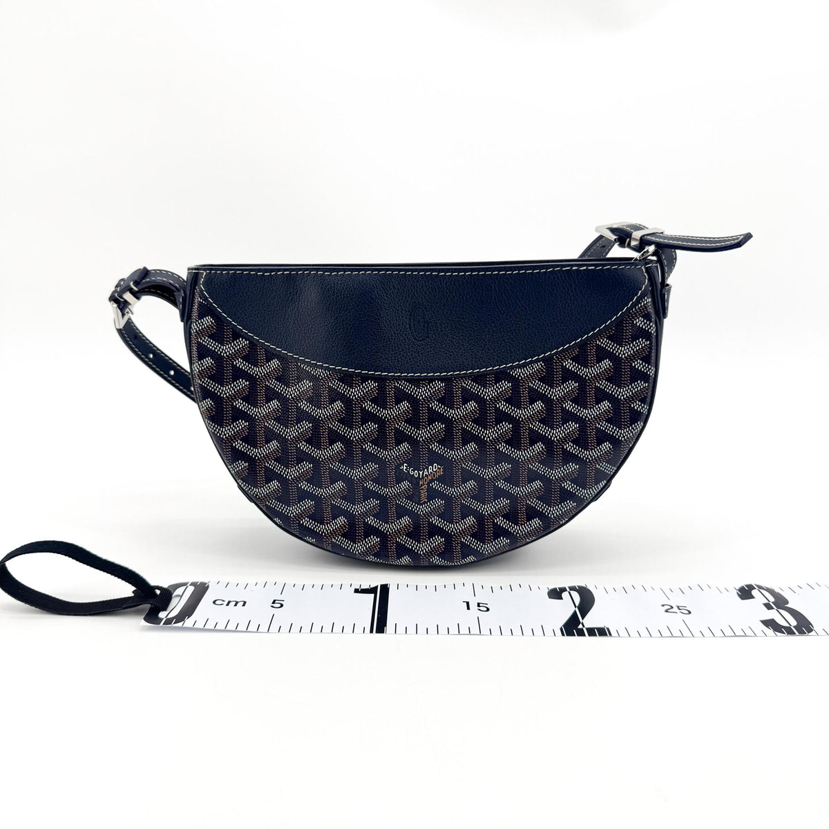Goyard Hirondelle Coated Canvas And Leather Navy Canvas Shoulder Bag Bag (Pre-Owned)