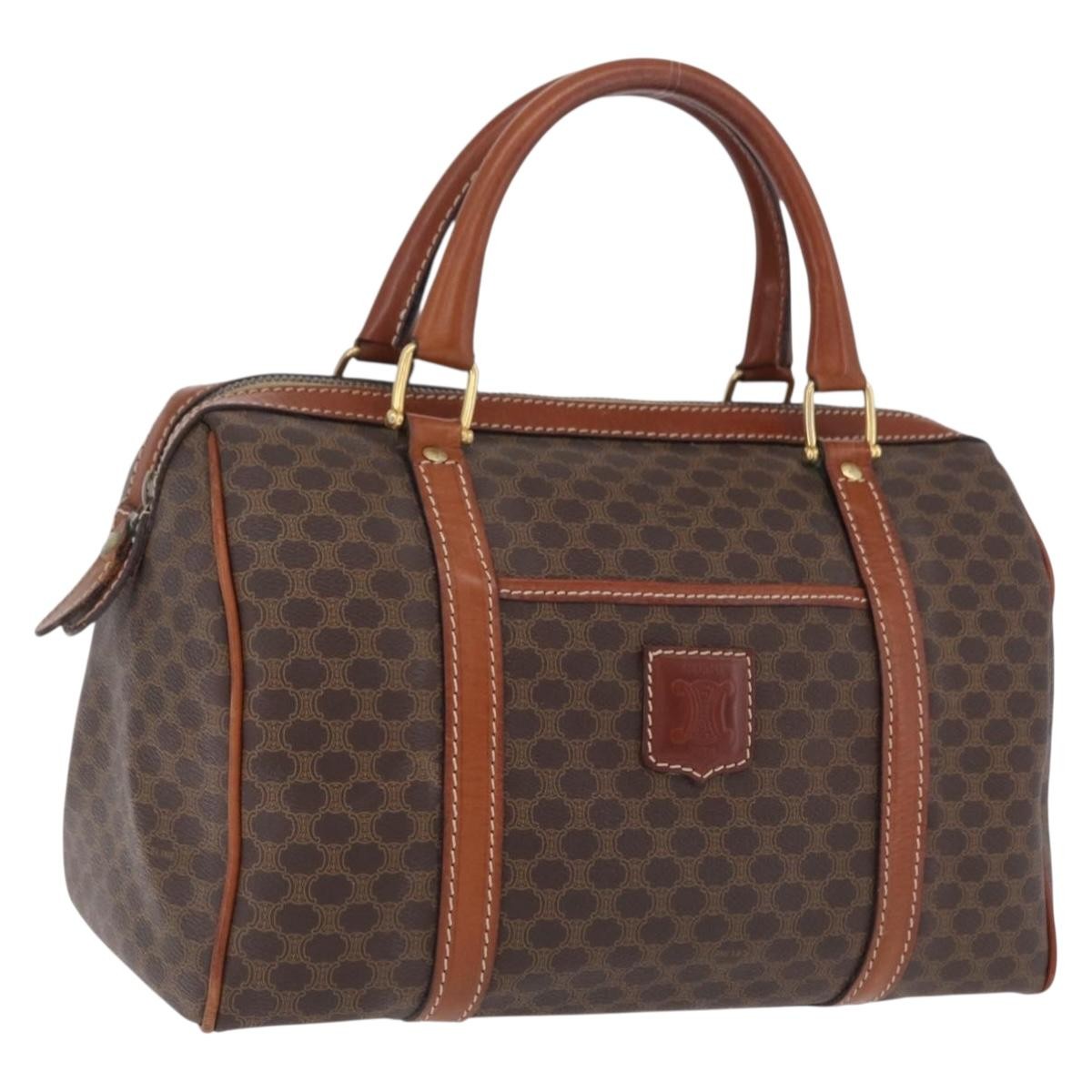 Celine Macadam Macadam With Leather Brown Canvas Tote Bag Bag (Pre-Owned)