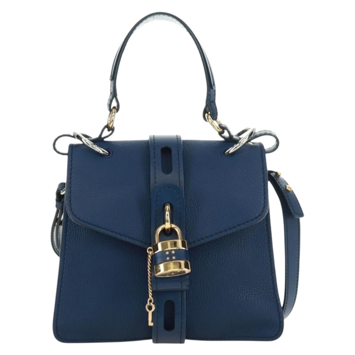 Chloe Aby Day Leather Blue Leather Handbag (Pre-Owned)