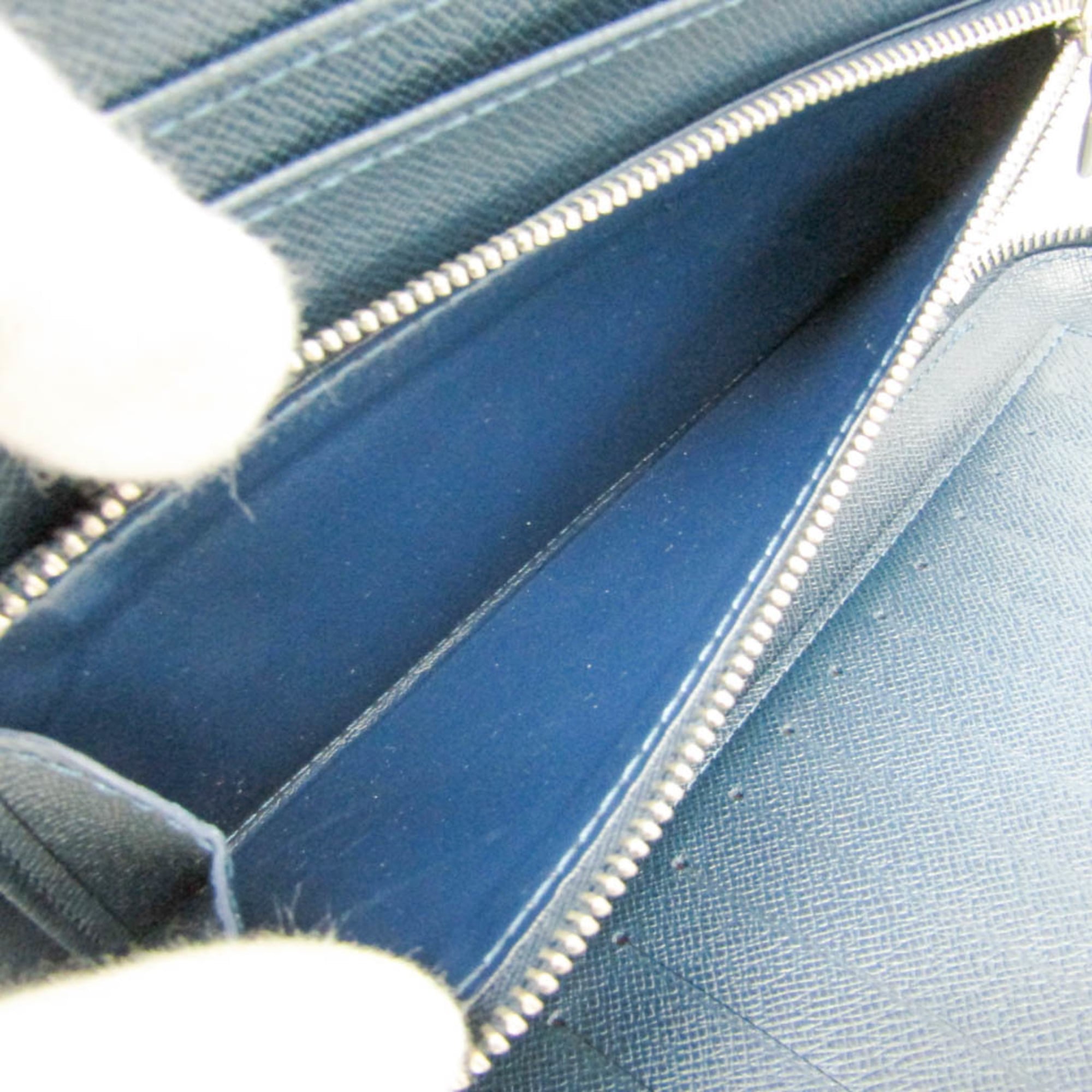 Louis Vuitton Atoll Organizer Taiga Leather Blue Leather Wallets Accessory (Pre-Owned)
