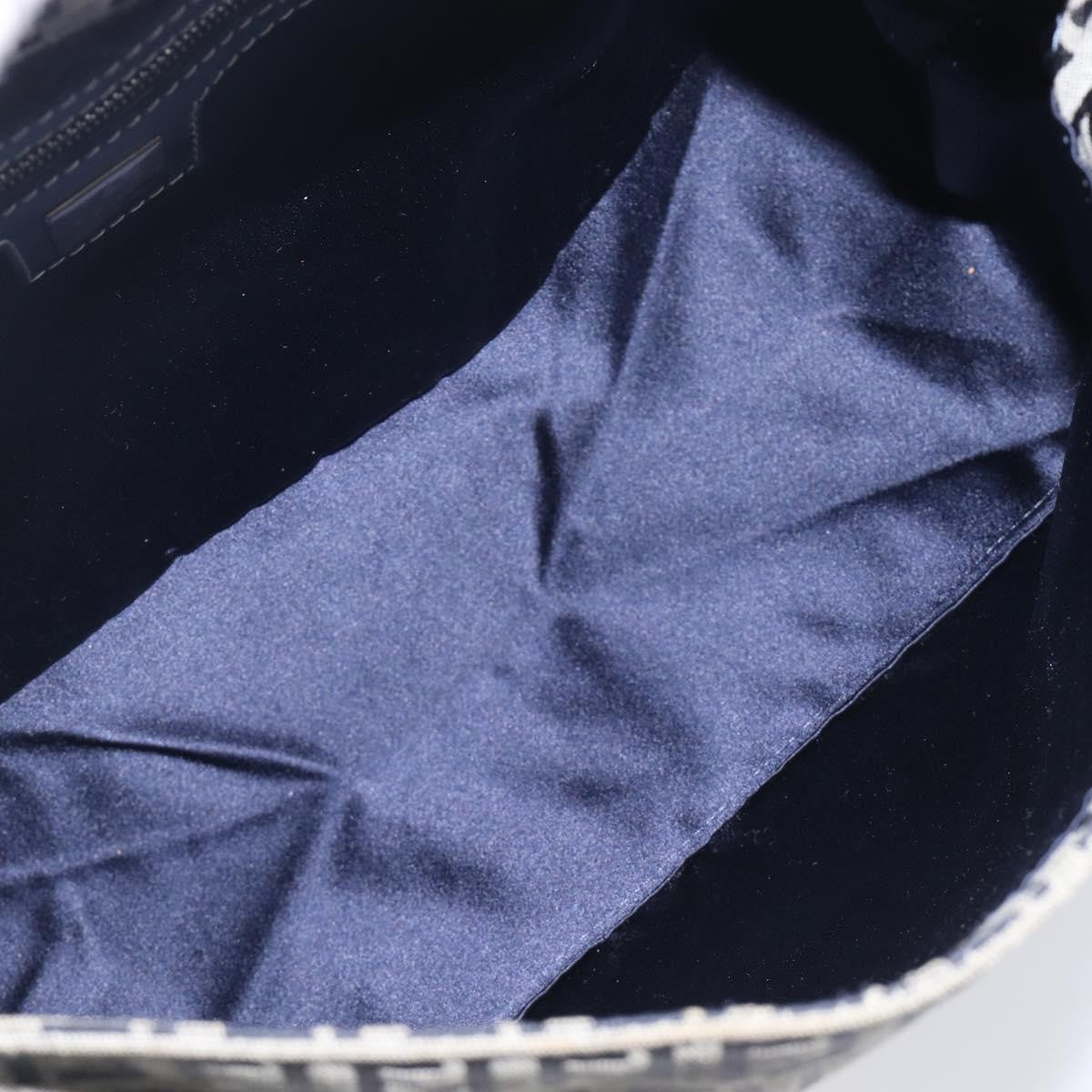 Fendi Zucchino Mamma Baguette Canvas Navy Canvas Shoulder Bag Bag (Pre-Owned)