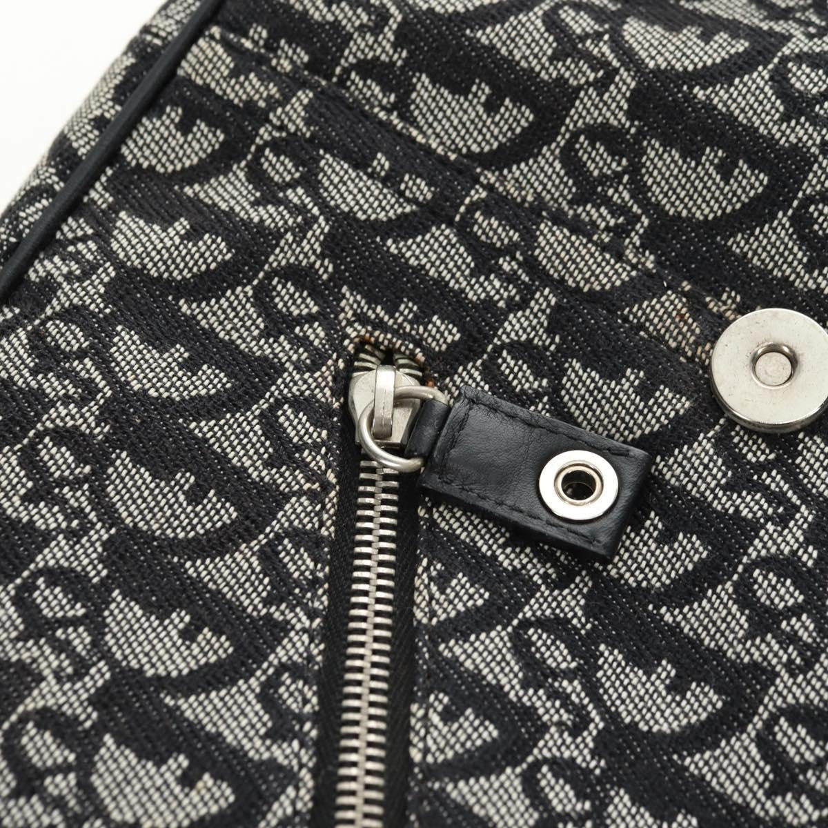 Christian Dior Vintage Cd Flap Messenger Diorissimo Canvas Black Canvas Shoulder Bag Bag (Pre-Owned)