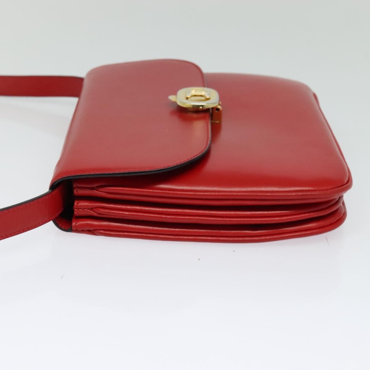 Celine Vintage Triomphe Shoulder Leather Red Leather Shoulder Bag Bag (Pre-Owned)