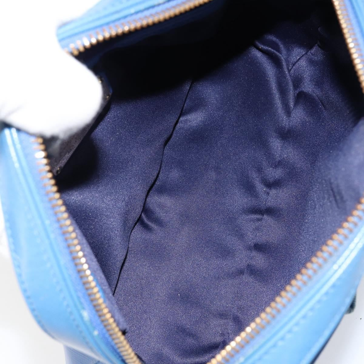 Salvatore Ferragamo Vala Chain Leather Blue Leather Shoulder Bag Bag (Pre-Owned)
