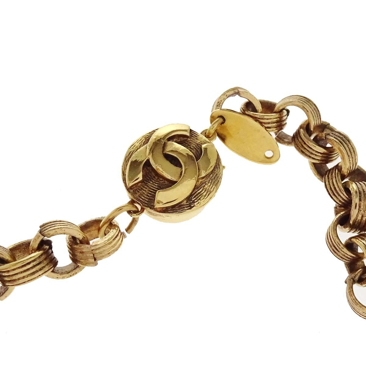 Chanel Cc Necklace Faux Pearl And Metal Multicolour Gold_Plated Necklace Jewelry (Pre-Owned)