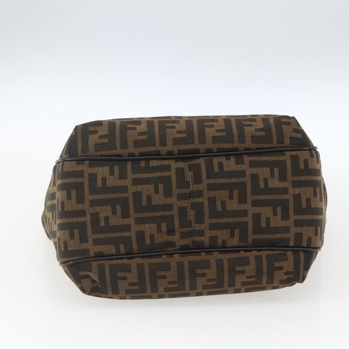 Fendi Chef Pleated Shopping Tote Zucca Canvas Brown Canvas Tote Bag Bag (Pre-Owned)