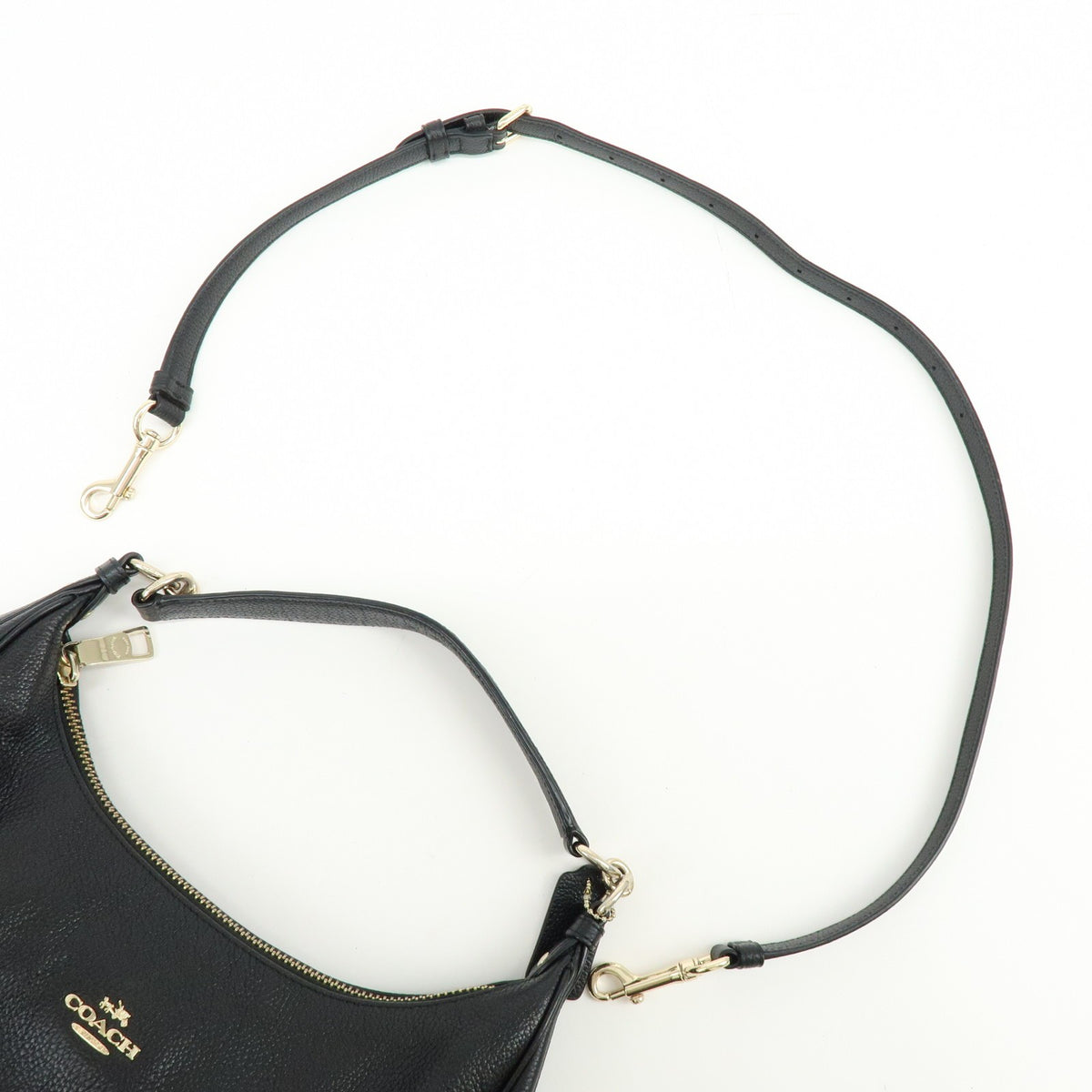 Coach Shoulder Leather Black Leather Handbag (Pre-Owned)