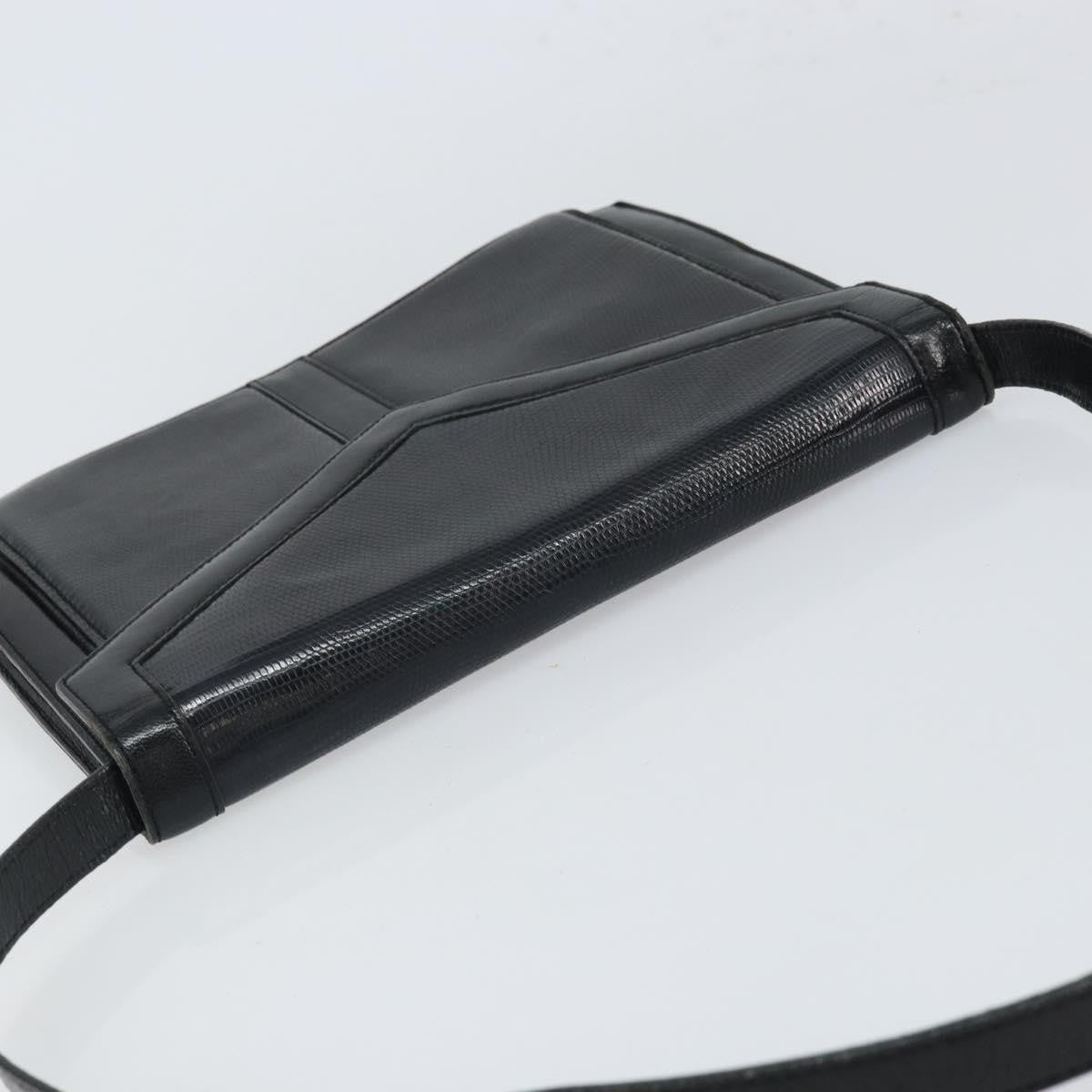 Saint Laurent Vintage Leather Black Leather Shoulder Bag Bag (Pre-Owned)