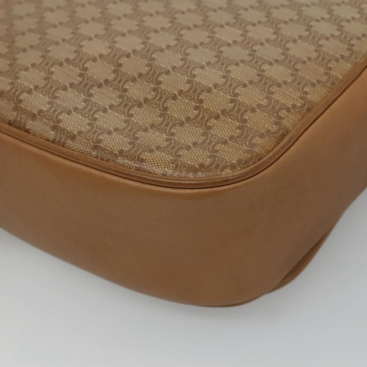 Celine Vintage Macadam Canvas And Leather Beige Canvas Shoulder Bag Bag (Pre-Owned)