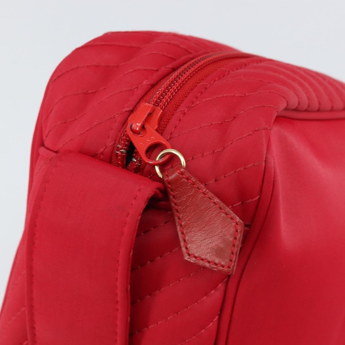 Saint Laurent Vintage Nylon Red Nylon Shoulder Bag Bag (Pre-Owned)