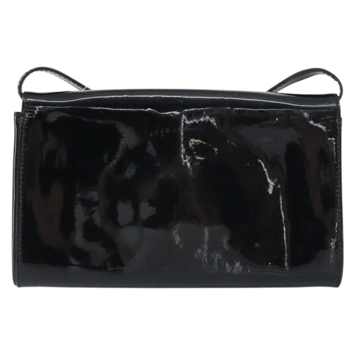 Fendi Vintage Enamel Black Patent_Leather Shoulder Bag Bag (Pre-Owned)