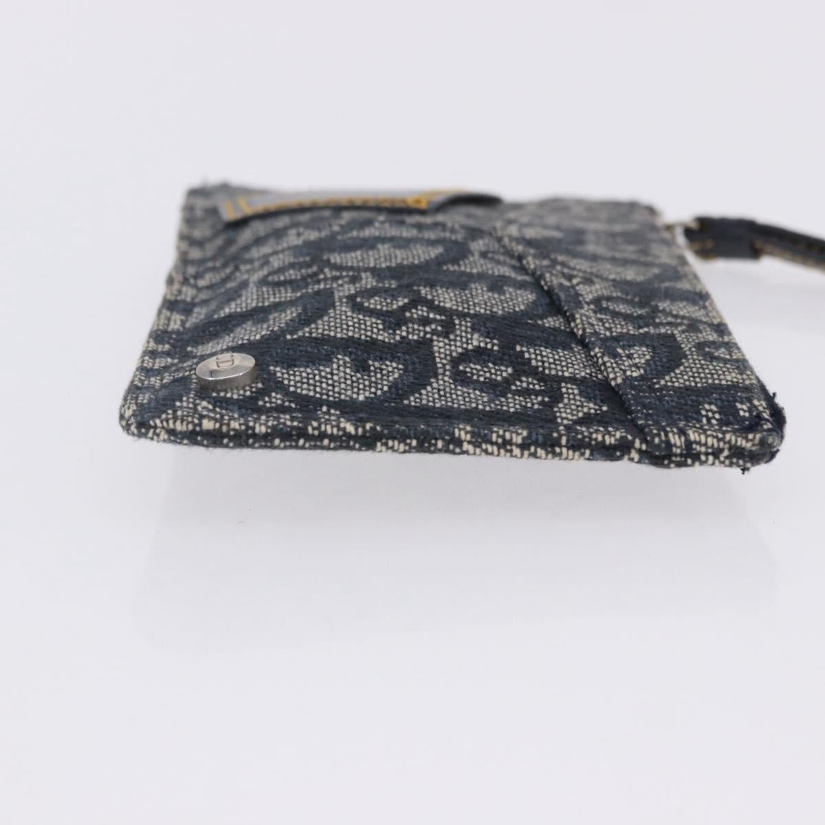 Christian Dior A5 Pouch Oblique Canvas Navy Canvas Clutche & Pouche Bag (Pre-Owned)
