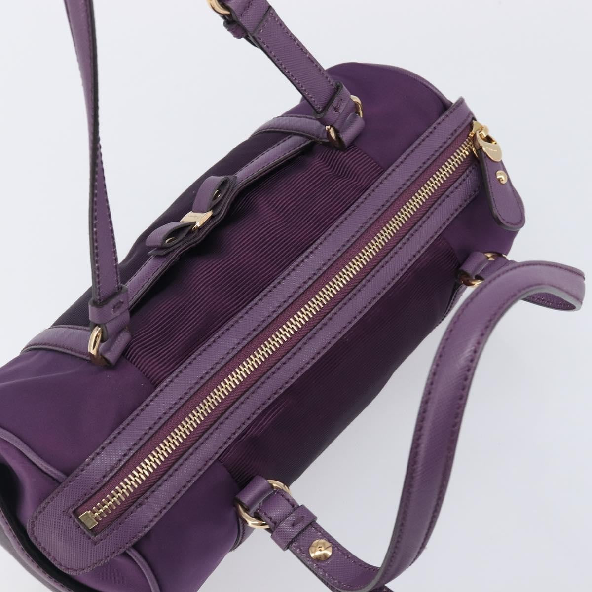 Salvatore Ferragamo Vara Bow Cylinder Bag Nylon Purple Nylon Shoulder Bag Bag (Pre-Owned)
