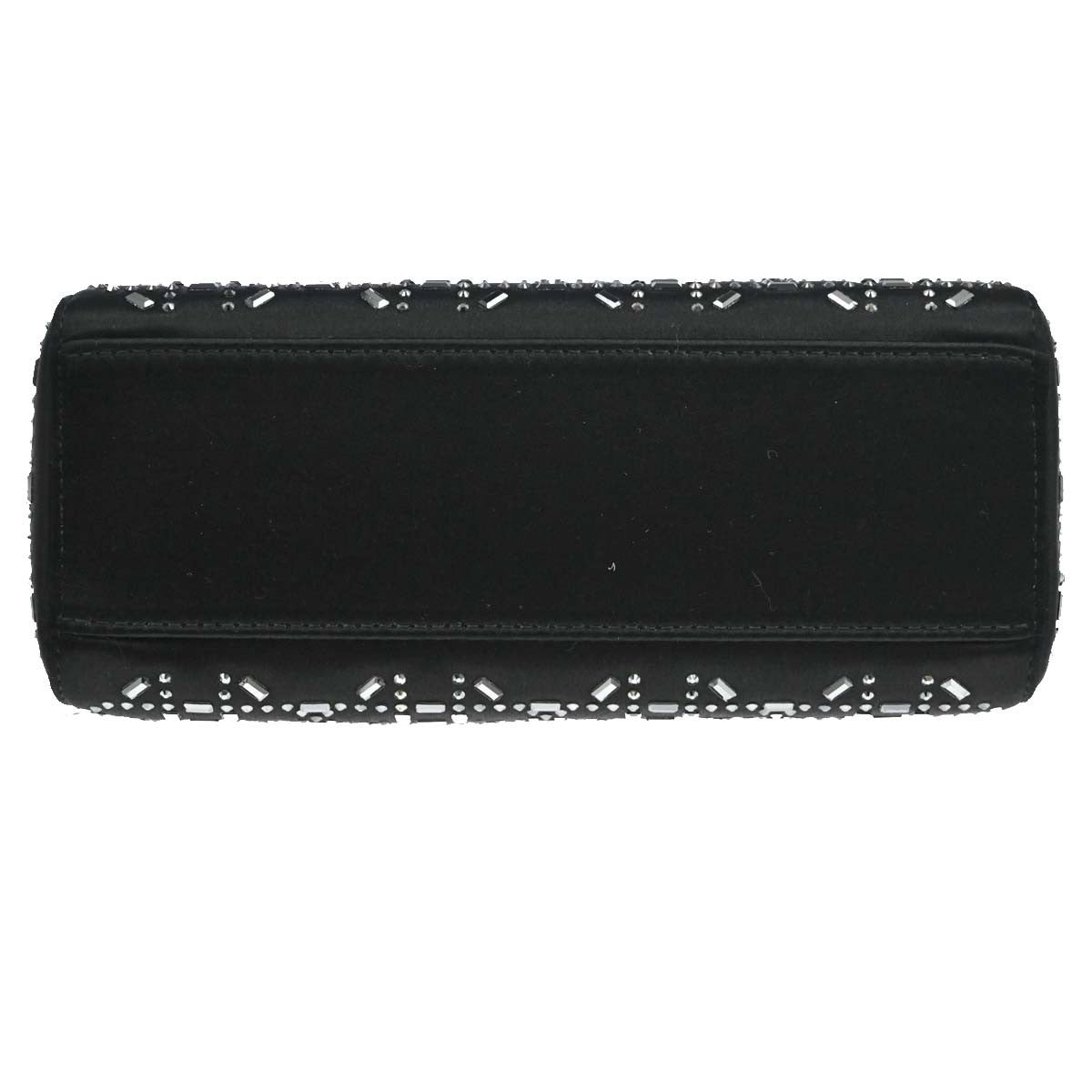 Christian Dior Lady Dior Black Satin And Bead Embroidery Black Satin Handbag (Pre-Owned)