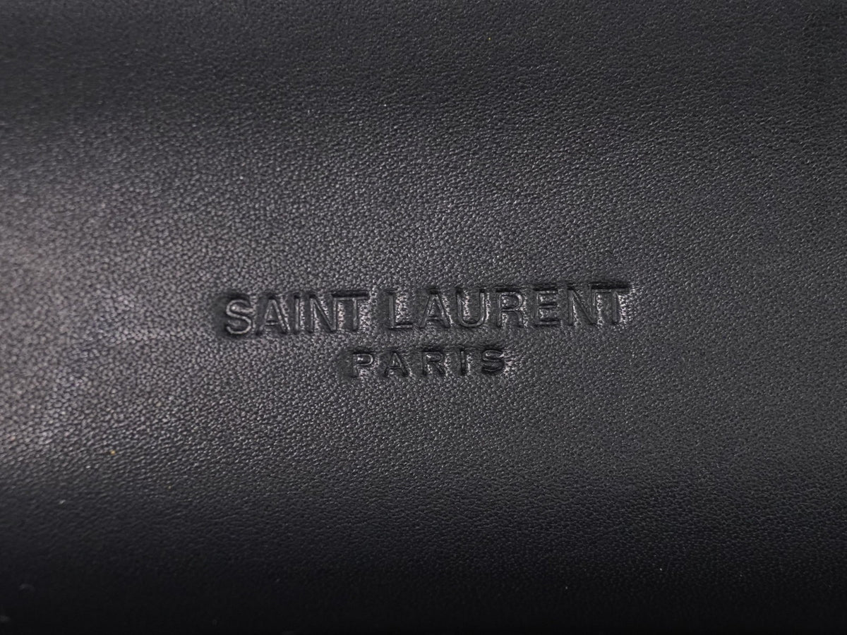Saint Laurent Kaia Leather Black Leather Shoulder Bag Bag (Pre-Owned)