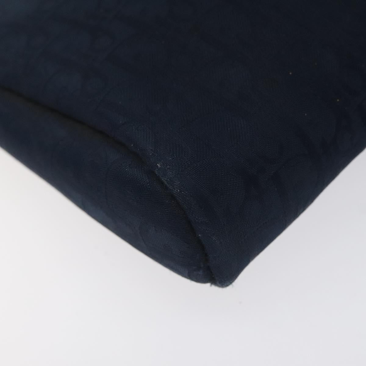 Christian Dior Vintage Trotter Embroidered Diorissimo Canvas Navy Canvas Clutche & Pouche Bag (Pre-Owned)