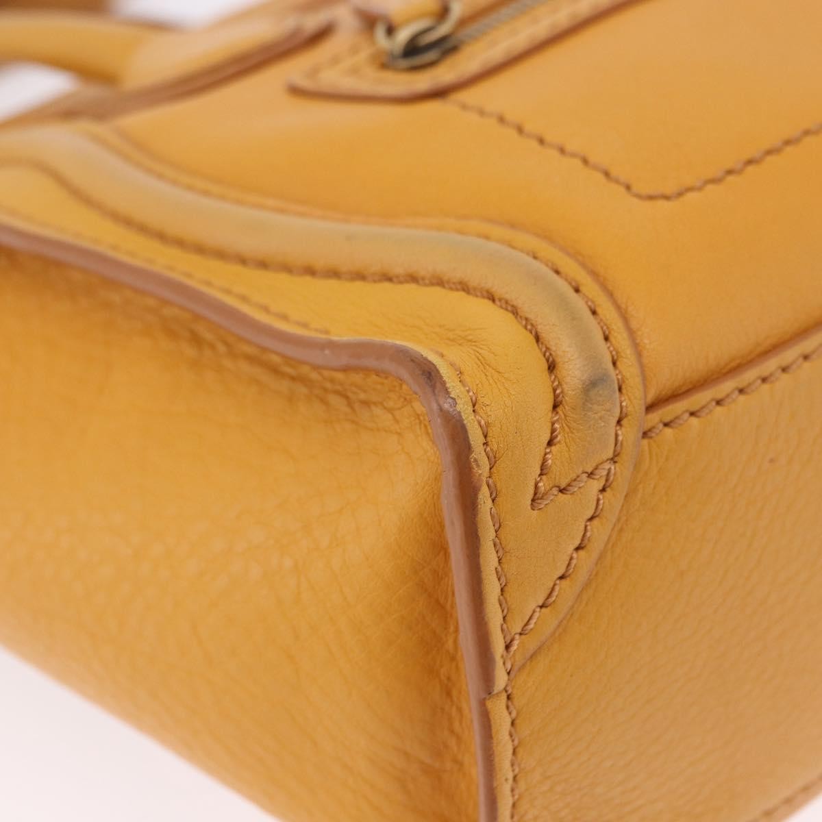 Celine Luggage Smooth Leather Yellow Leather Tote Bag Bag (Pre-Owned)