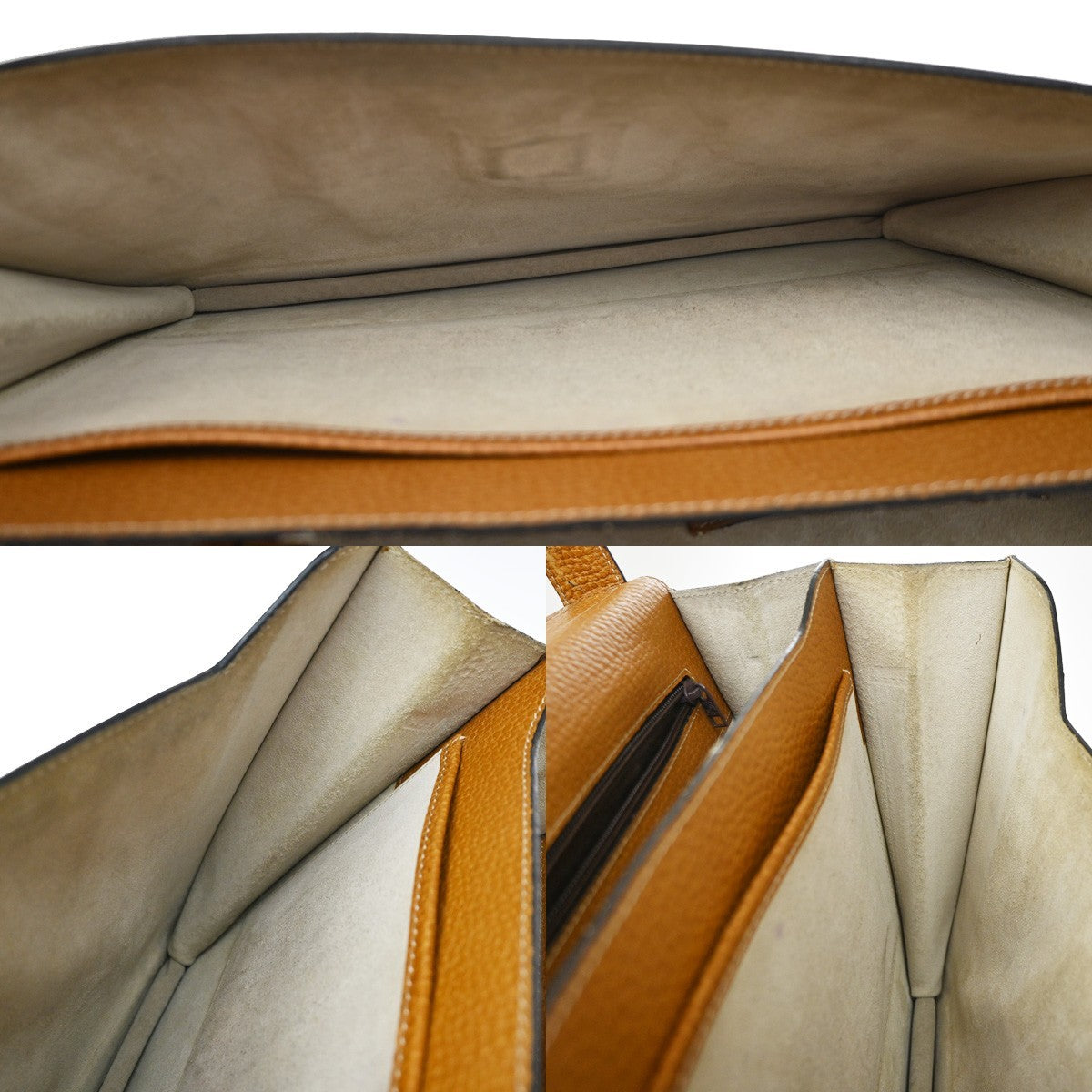 Loewe Anagram Business Leather Brown Leather Briefcase Bag (Pre-Owned)