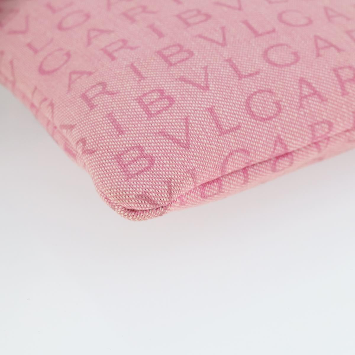 Bvlgari Logomania Canvas With Leather Pink Canvas Shoulder Bag Bag (Pre-Owned)