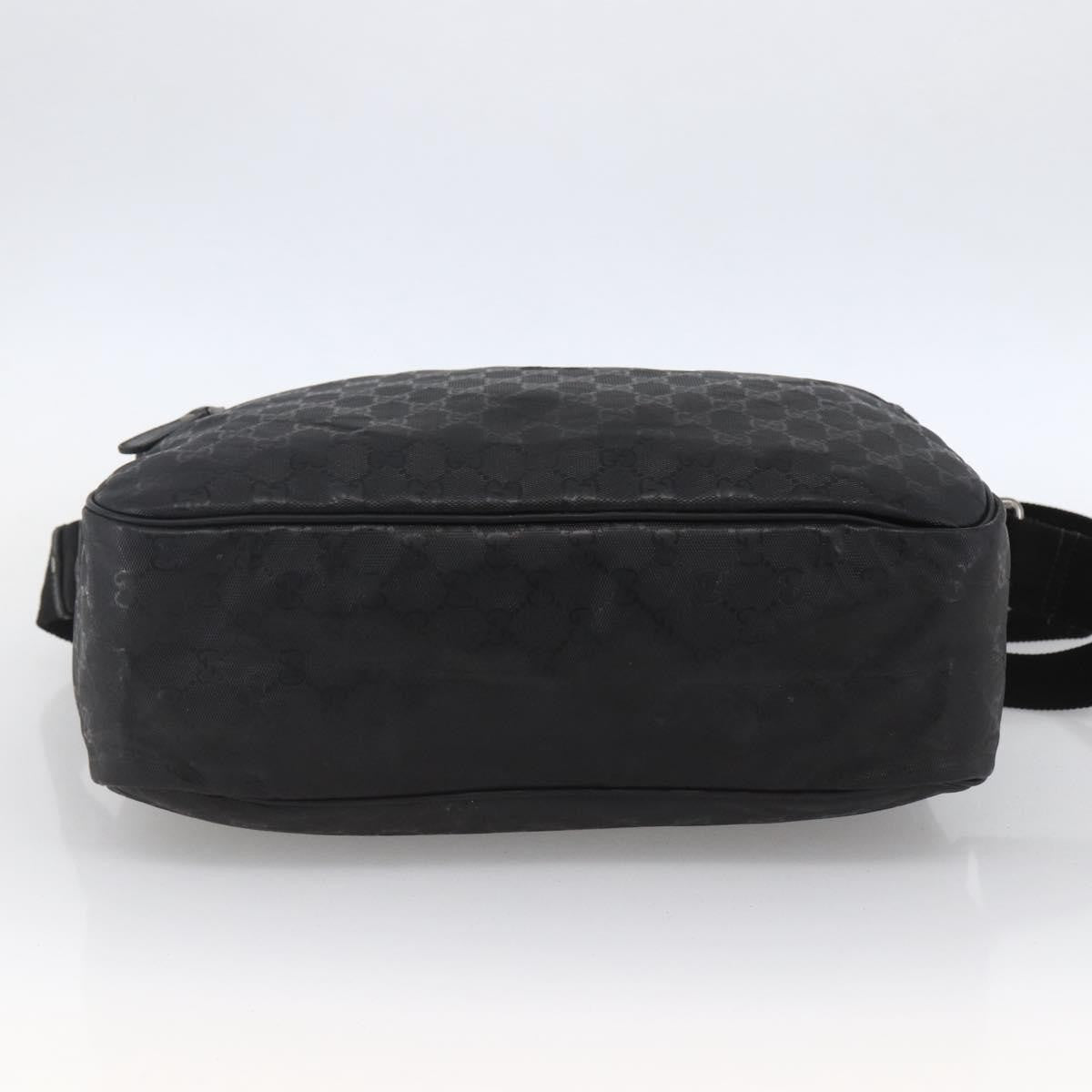 Gucci Zip Messenger Gg Imprime Black Canvas Shoulder Bag Bag (Pre-Owned)