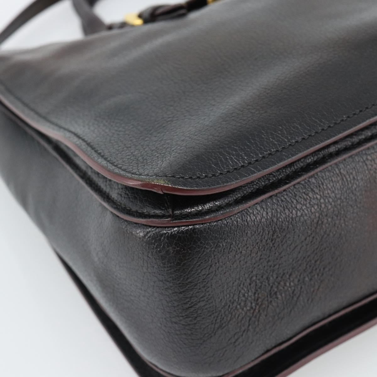 Miu Miu Madras Convertible Lock Leather Black Leather Tote Bag Bag (Pre-Owned)