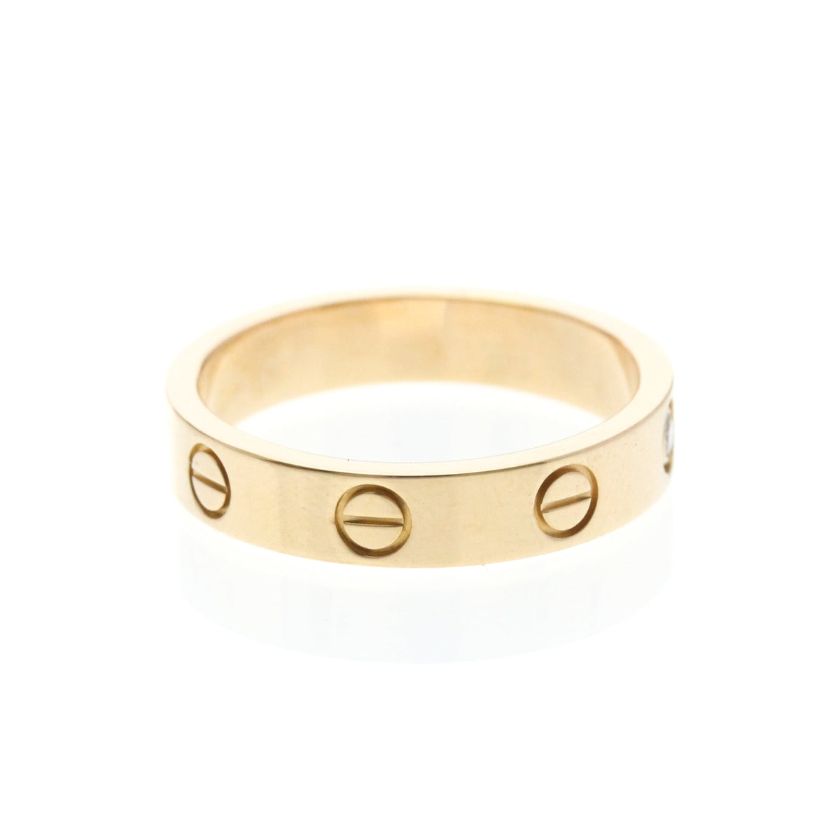 Cartier Love Wedding Band 1 Diamond 18K Rose Gold With Diamond Gold Pink_Gold Ring Jewelry (Pre-Owned)