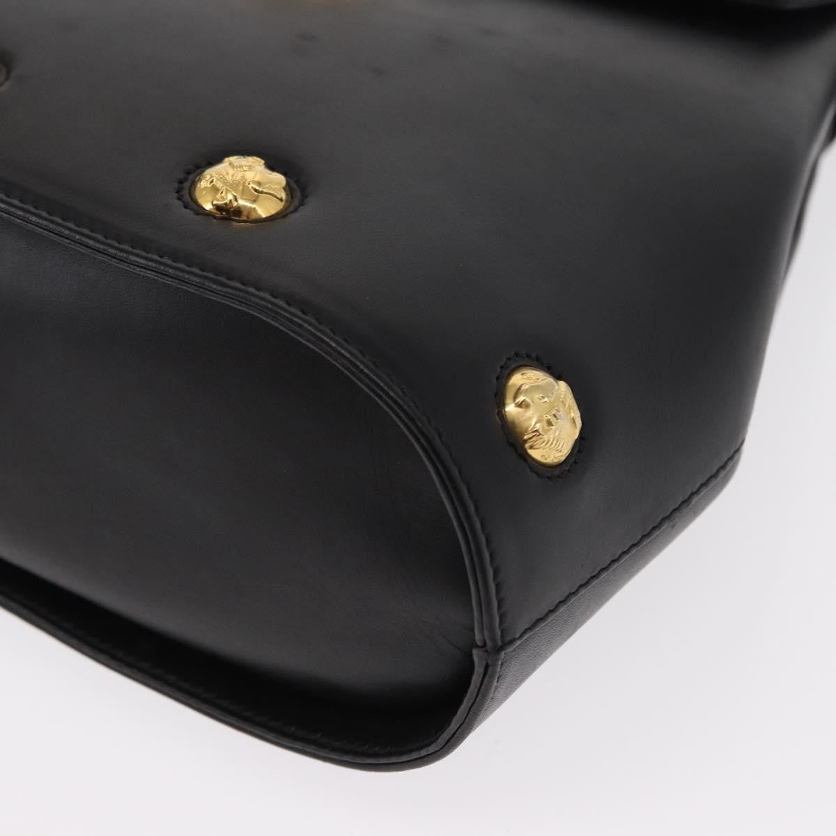 Salvatore Ferragamo Vintage Leather Black Leather Handbag (Pre-Owned)