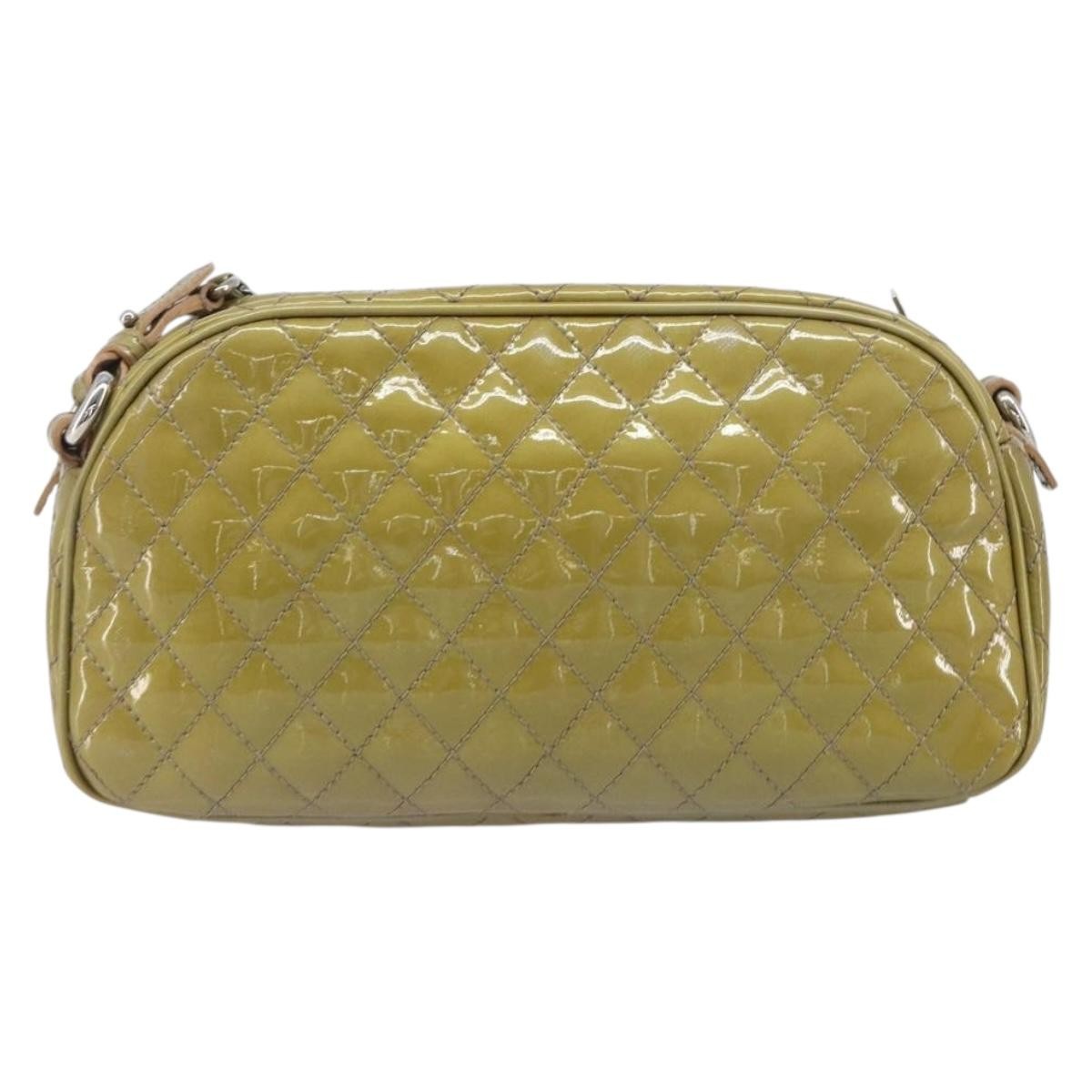 Salvatore Ferragamo Vala Patent Leather Green Patent_Leather Shoulder Bag Bag (Pre-Owned)