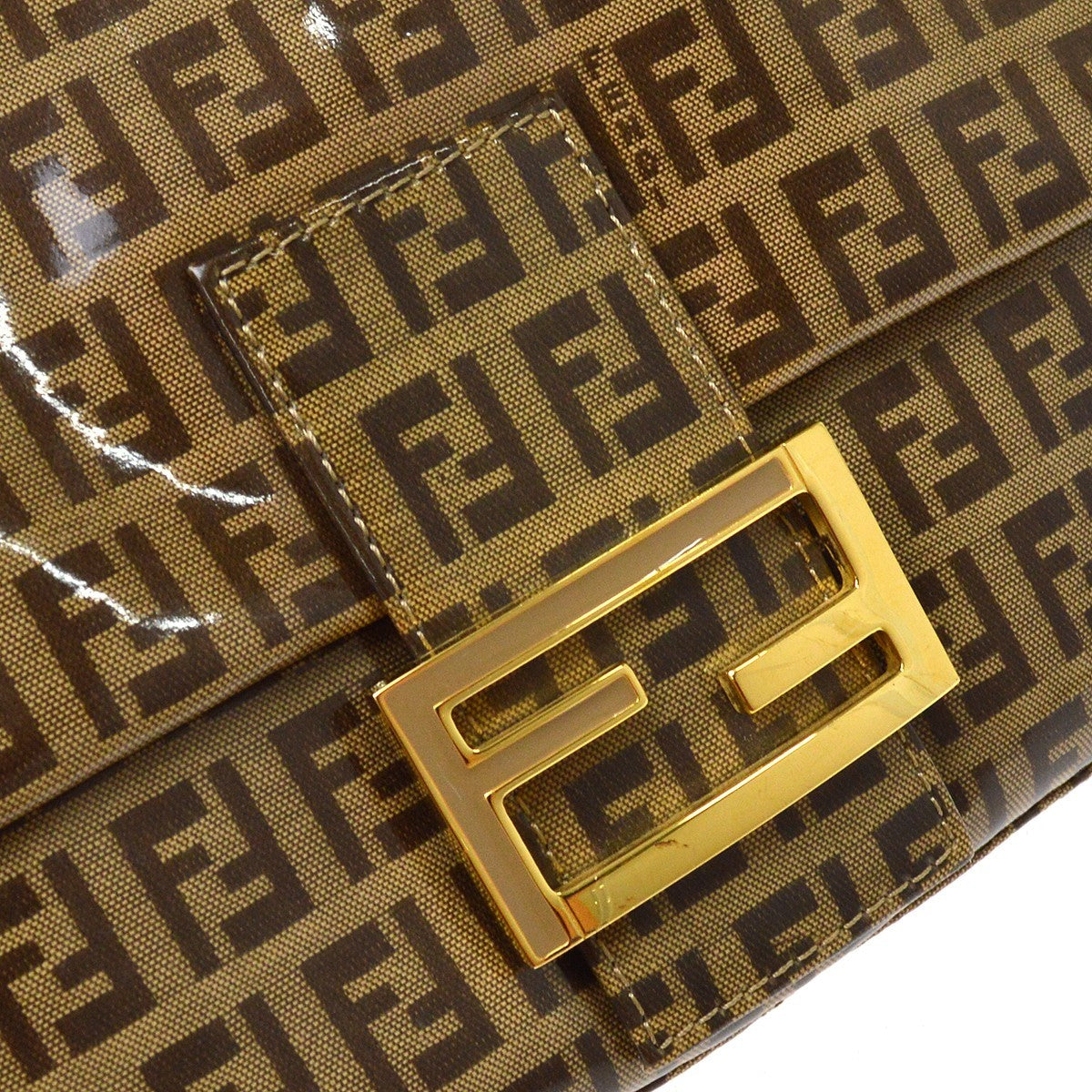 Fendi Handbag Cuir Brown Canvas Handbag (Pre-Owned)