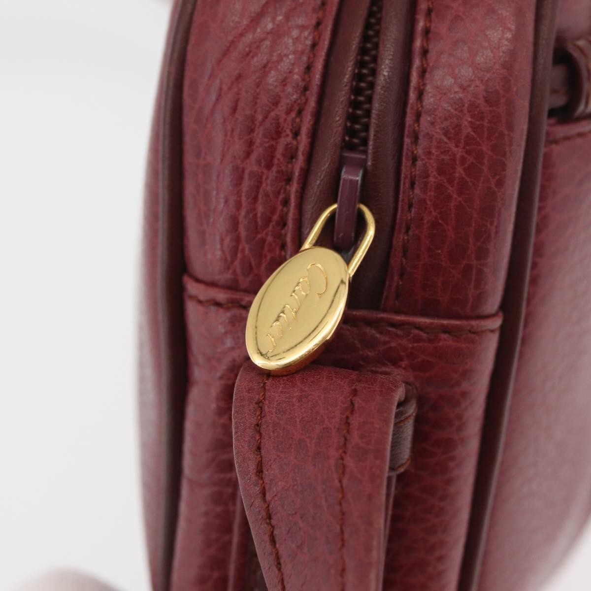 Cartier Tasseled Must De Cartier Leather Burgundy Leather Shoulder Bag Bag (Pre-Owned)