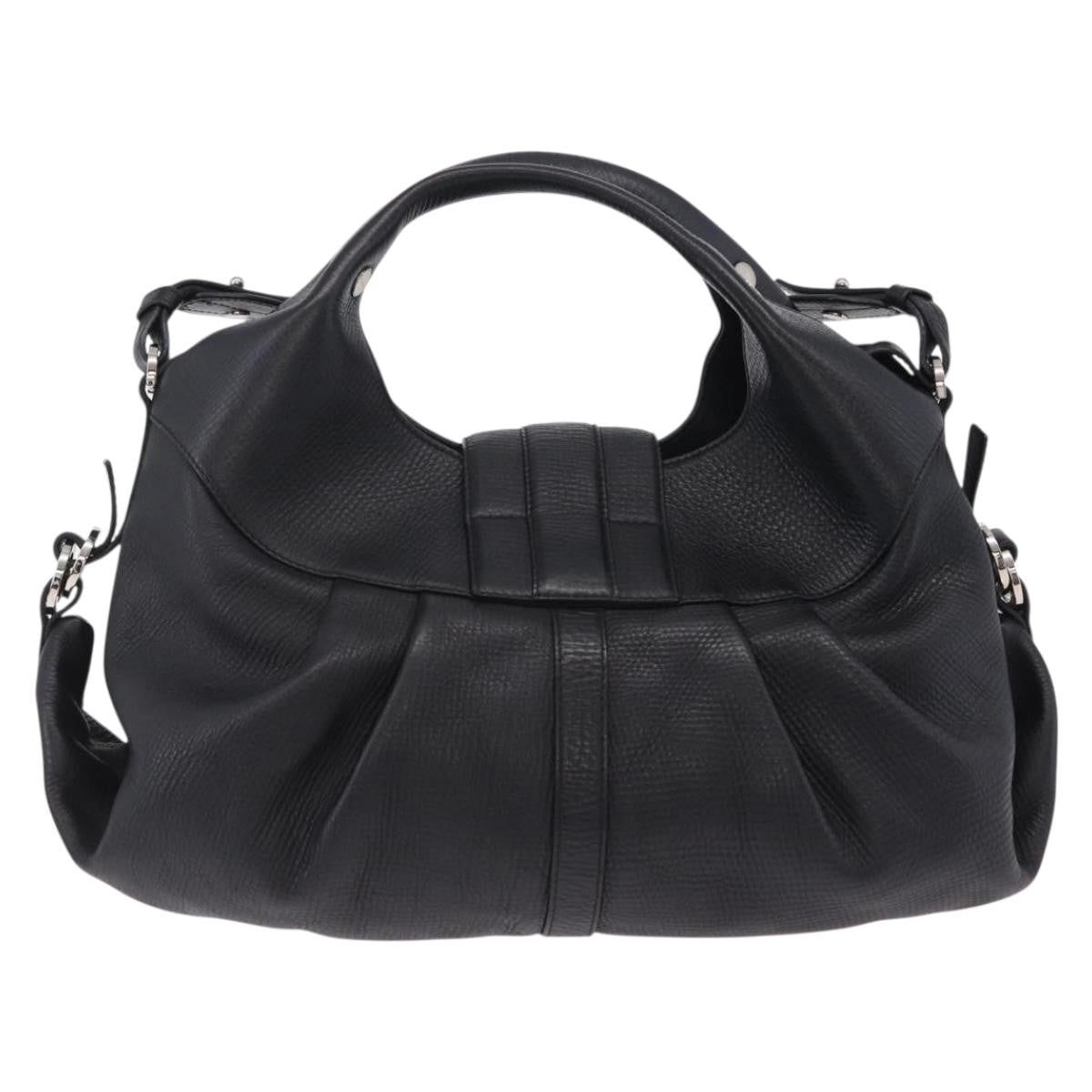 Bvlgari Chandra Hobo Leather Black Leather Shoulder Bag Bag (Pre-Owned)