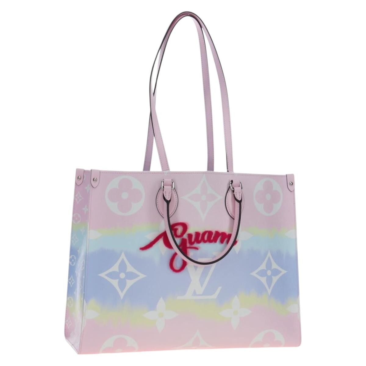 Louis Vuitton Onthego Tote Limited Edition Cities Escale Monogram Giant Pink Canvas Tote Bag Bag (Pre-Owned)