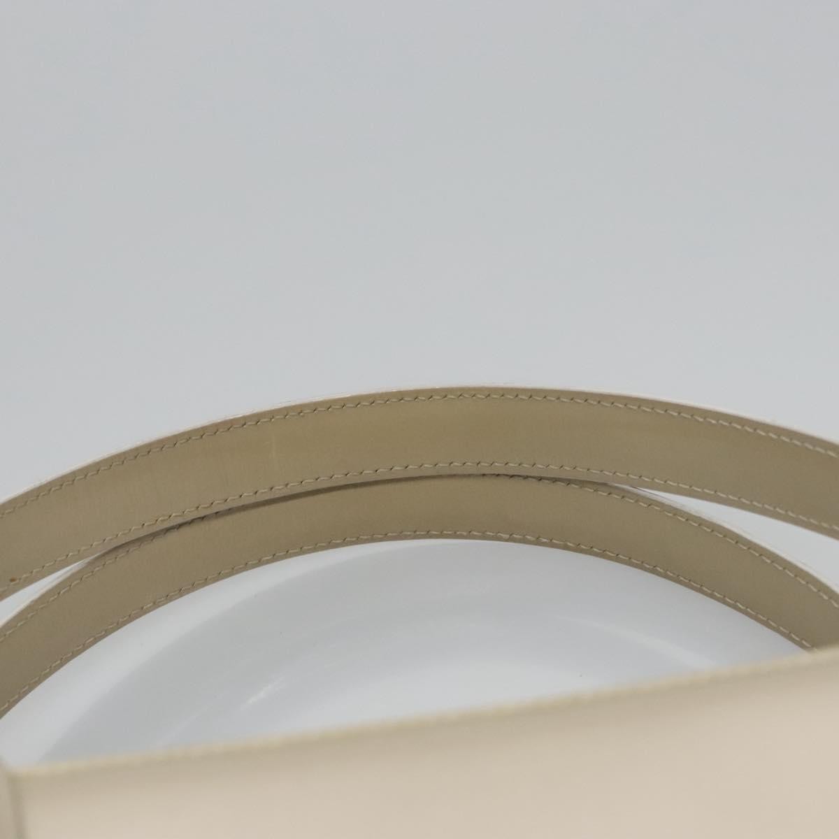 Christian Dior Pearl Lady Dior Patent Leather Beige Patent_Leather Handbag (Pre-Owned)