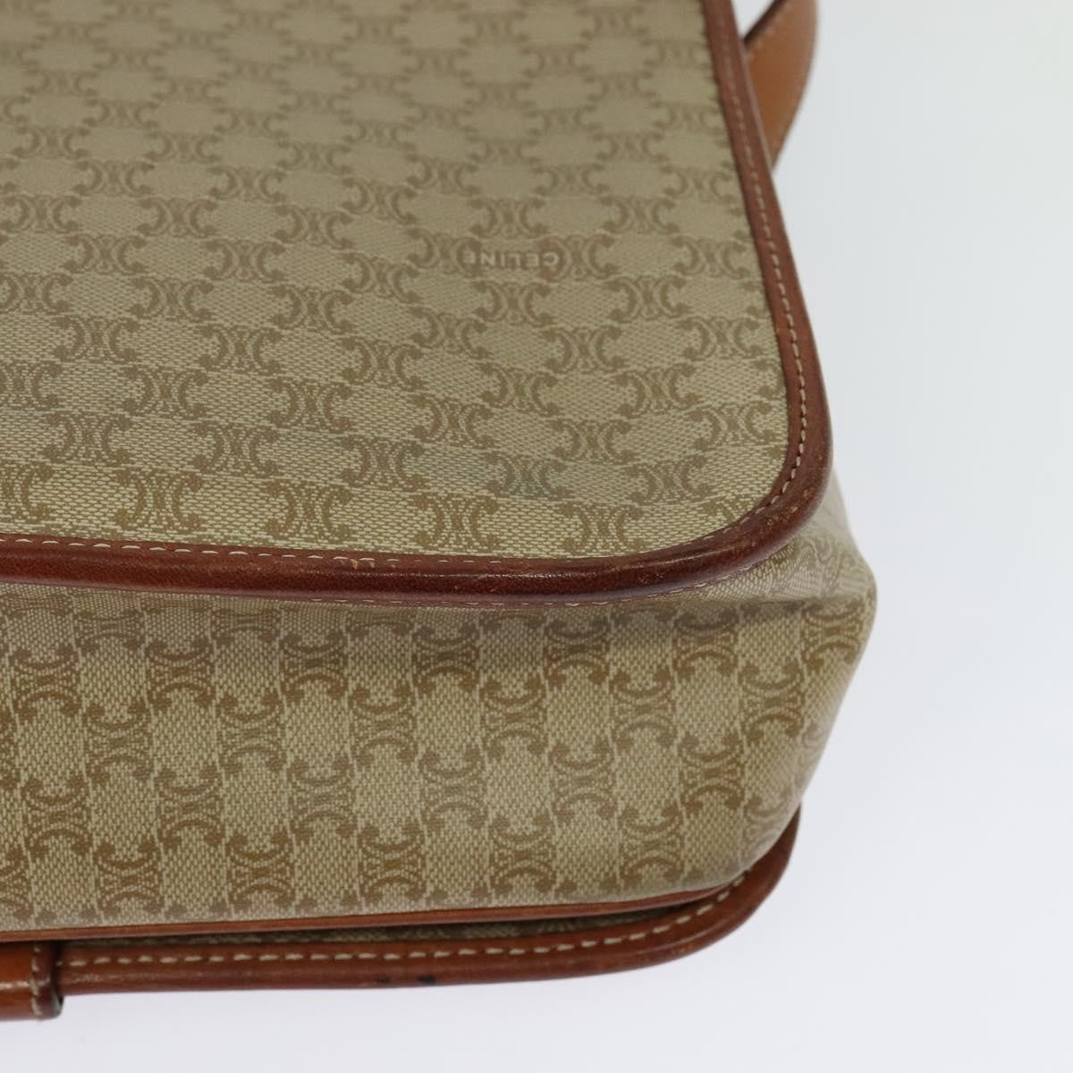 Celine Vintage Macadam Canvas And Leather Beige Canvas Shoulder Bag Bag (Pre-Owned)