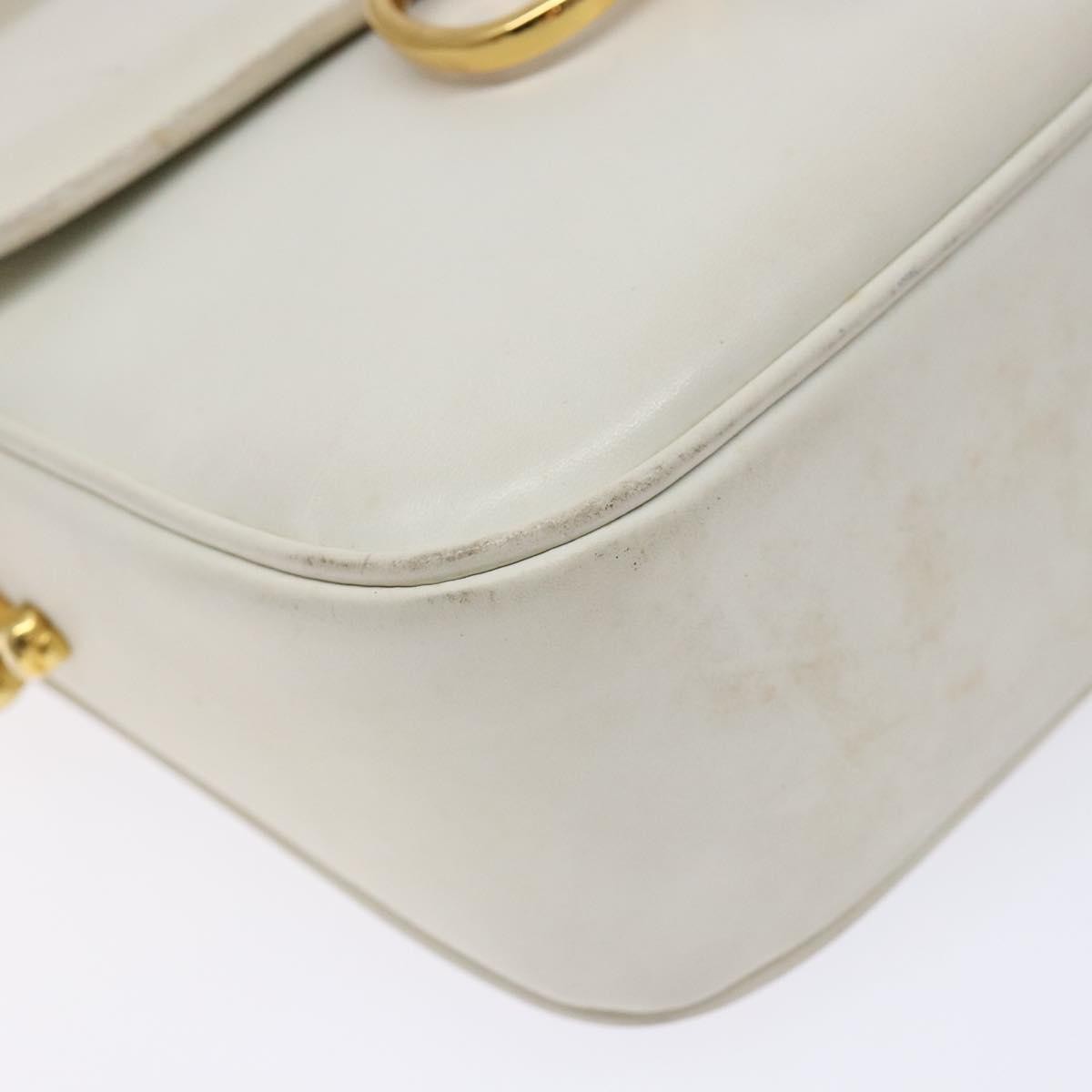 Celine Shoulder Leather White Leather Shoulder Bag Bag (Pre-Owned)
