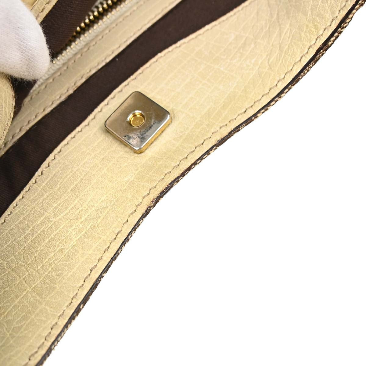Gucci Horsebit Canvas Beige Canvas Clutche & Pouche Bag (Pre-Owned)
