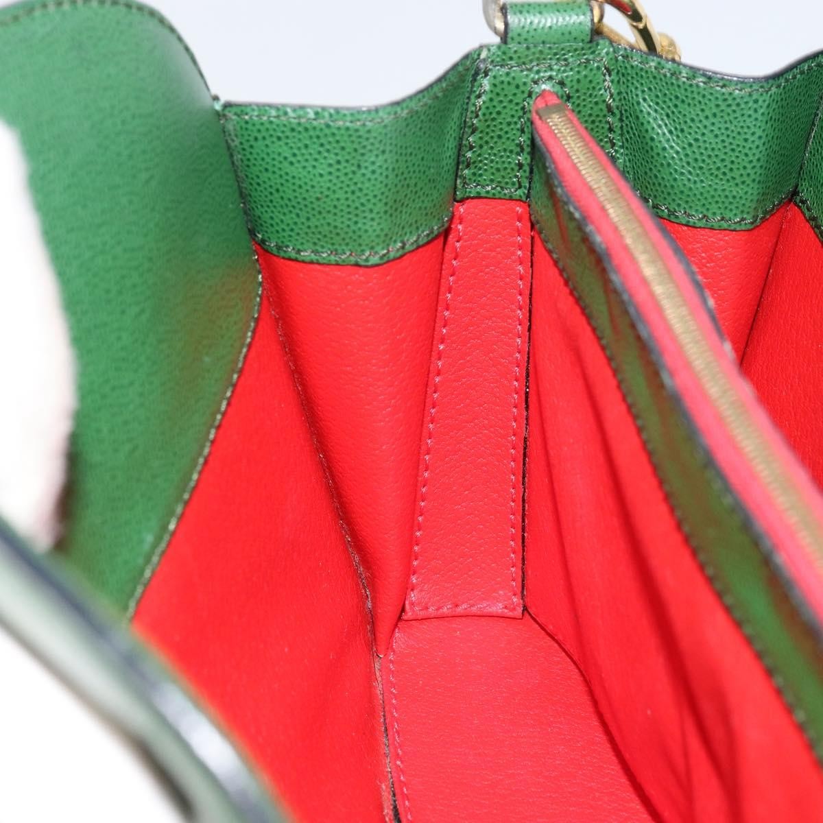 Celine Vintage Leather Green Leather Shoulder Bag Bag (Pre-Owned)