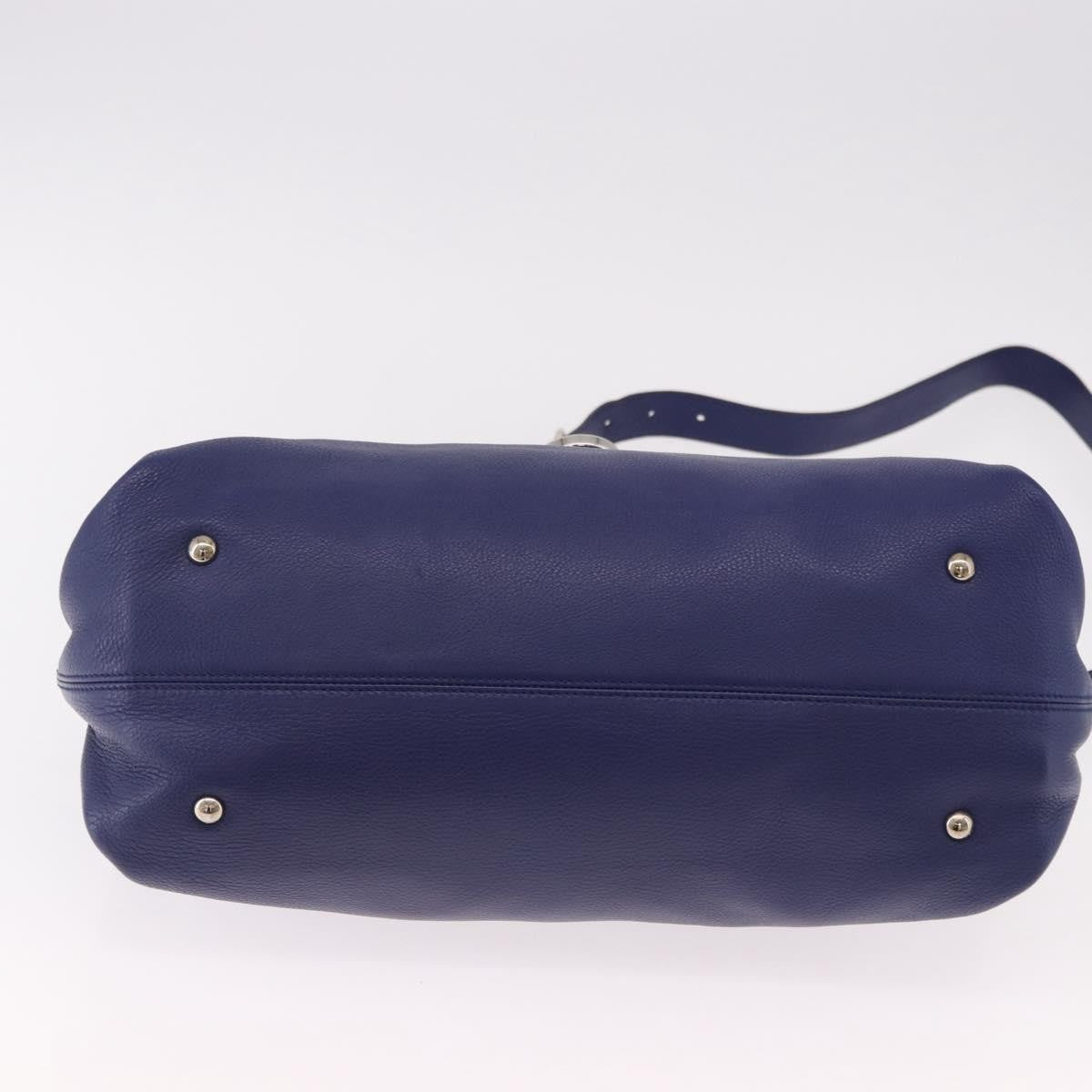 Salvatore Ferragamo Sofia Satchel Leather Blue Leather Handbag (Pre-Owned)