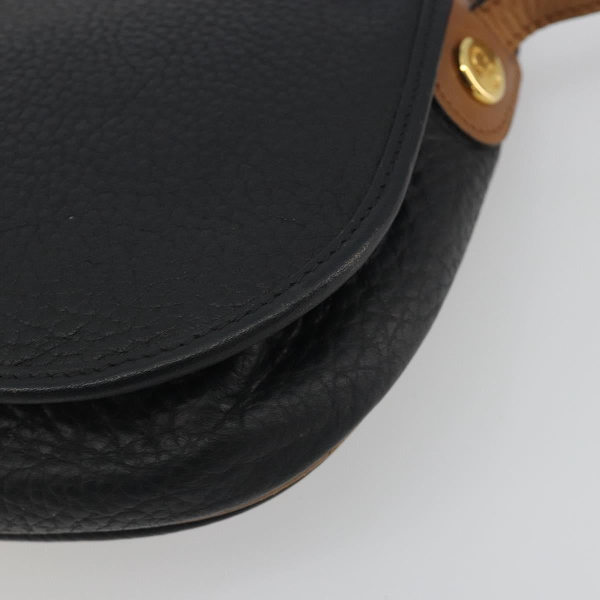 Christian Dior Vintage Cd Flap Leather Black Leather Shoulder Bag Bag (Pre-Owned)