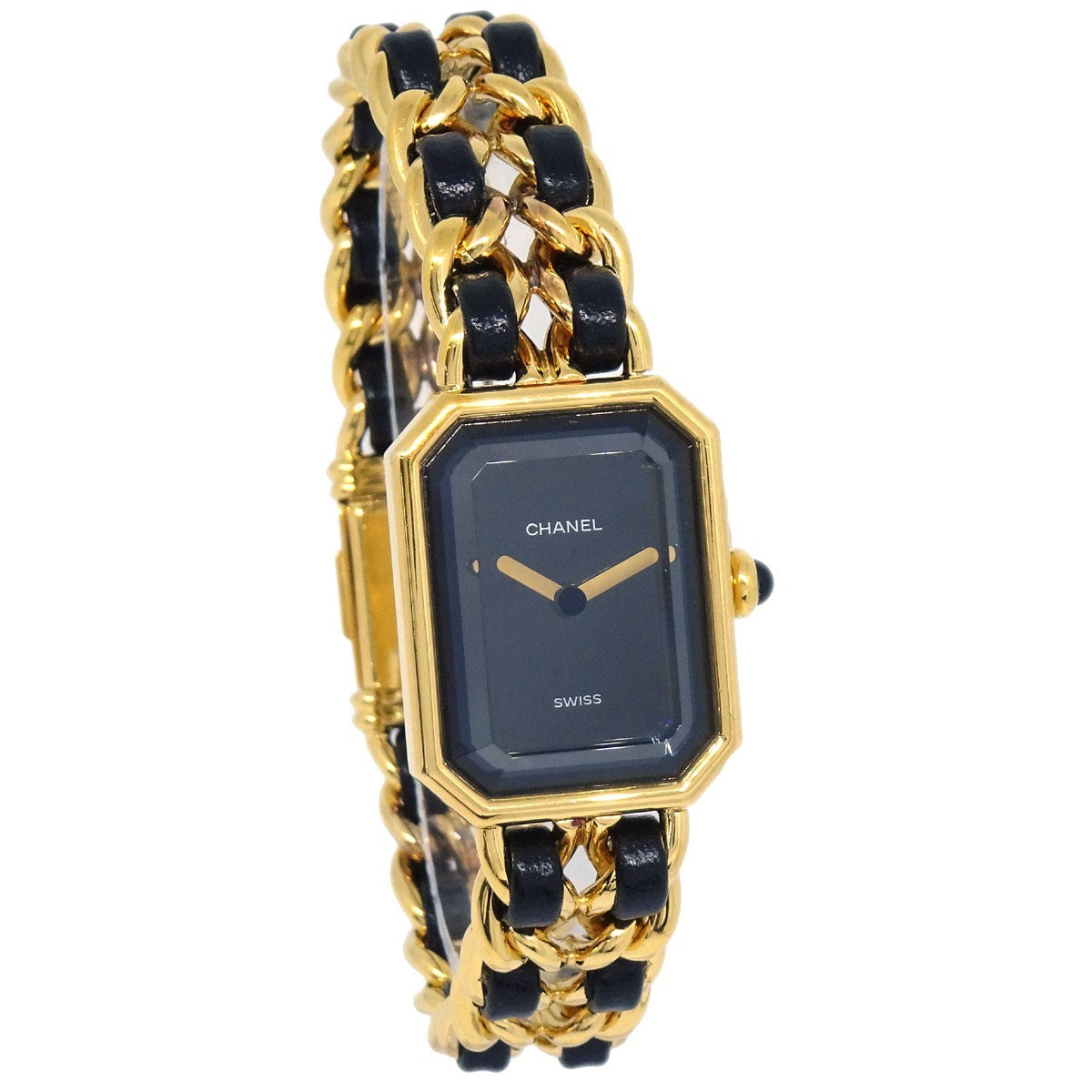 Chanel Premiere Rock Quartz Plated Metal And Leather Watch (Pre-Owned)