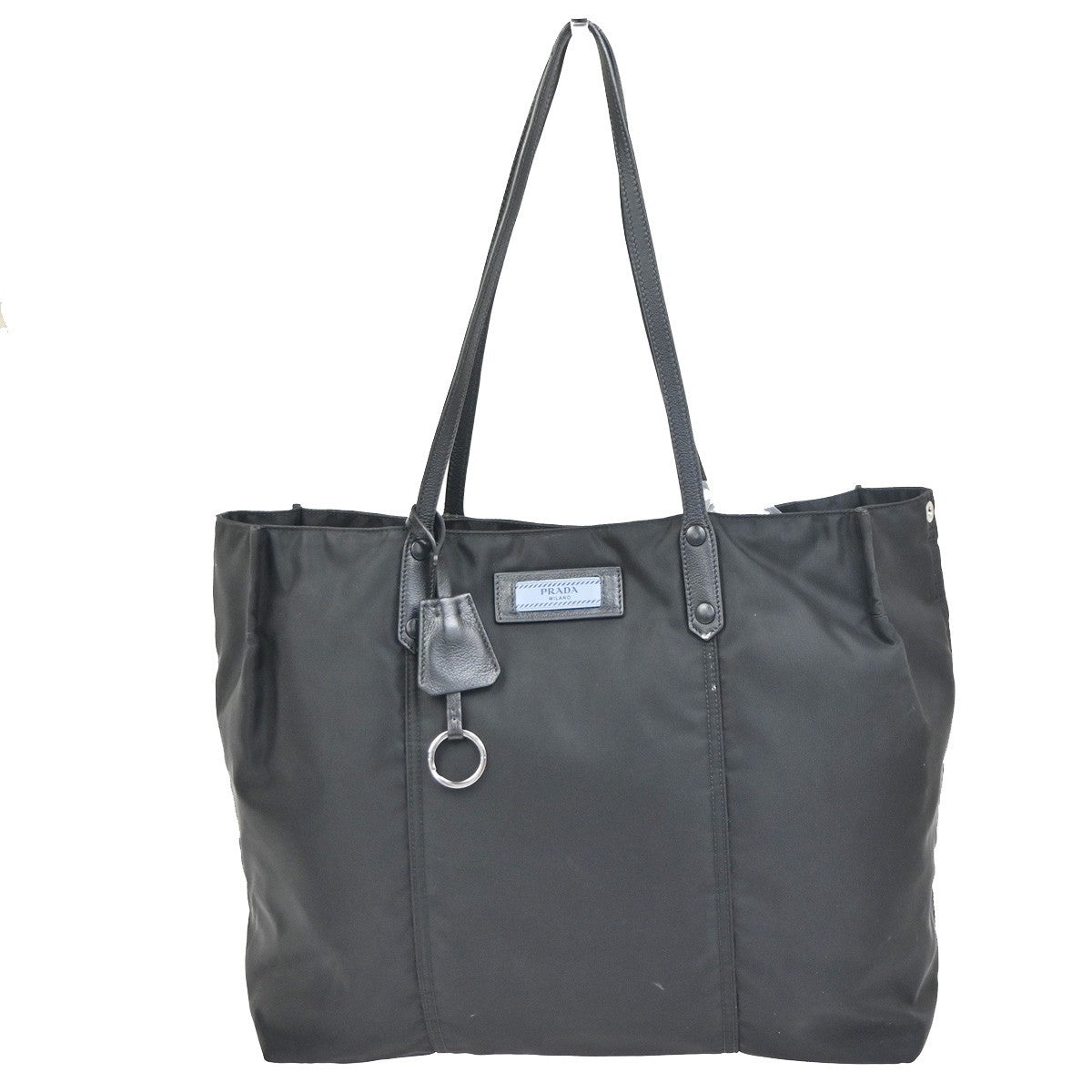 Prada Etiquette Tote Tessuto Black Nylon Tote Bag Bag (Pre-Owned)