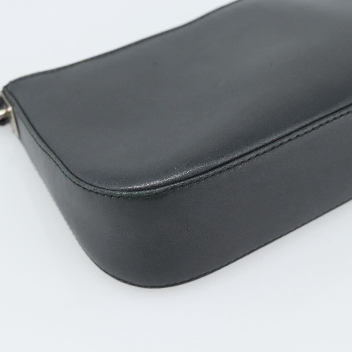 Salvatore Ferragamo Gancini Leather Black Leather Shoulder Bag Bag (Pre-Owned)